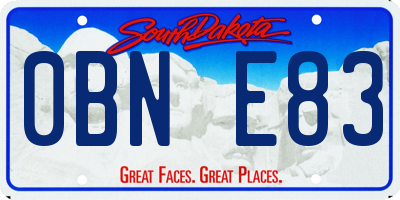 SD license plate 0BNE83