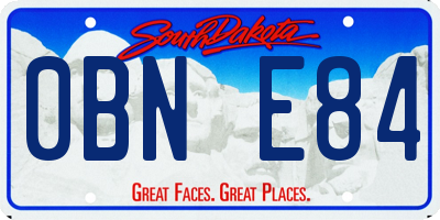 SD license plate 0BNE84