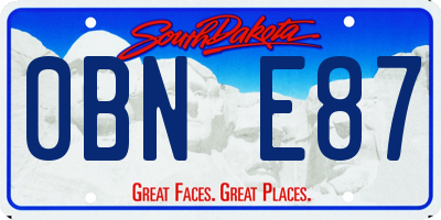 SD license plate 0BNE87