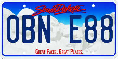 SD license plate 0BNE88