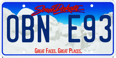 SD license plate 0BNE93