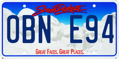 SD license plate 0BNE94