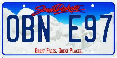 SD license plate 0BNE97