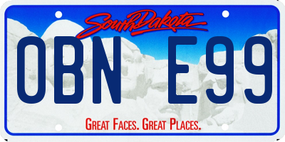 SD license plate 0BNE99