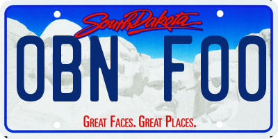 SD license plate 0BNF00