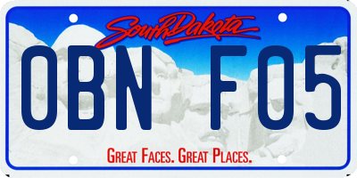 SD license plate 0BNF05