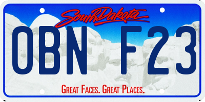 SD license plate 0BNF23