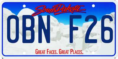 SD license plate 0BNF26