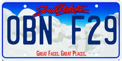 SD license plate 0BNF29