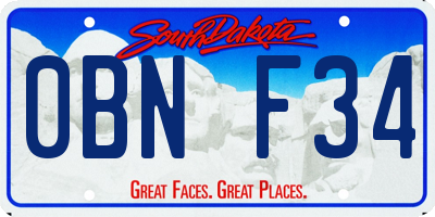 SD license plate 0BNF34