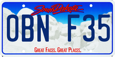 SD license plate 0BNF35