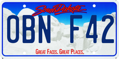 SD license plate 0BNF42