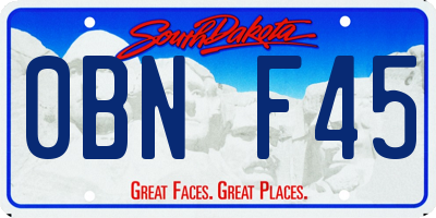 SD license plate 0BNF45