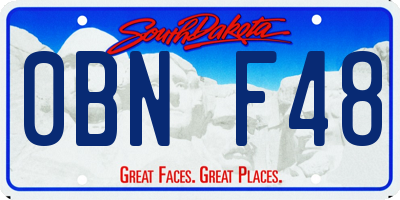 SD license plate 0BNF48