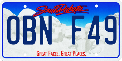 SD license plate 0BNF49