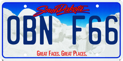 SD license plate 0BNF66