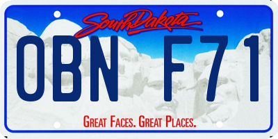 SD license plate 0BNF71