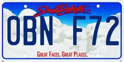 SD license plate 0BNF72