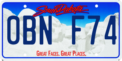 SD license plate 0BNF74