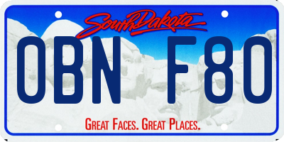 SD license plate 0BNF80
