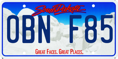 SD license plate 0BNF85