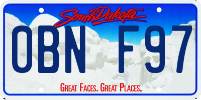 SD license plate 0BNF97