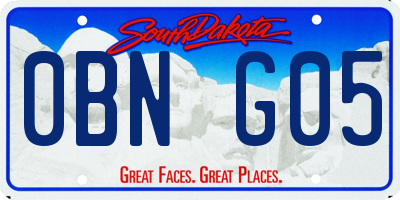 SD license plate 0BNG05