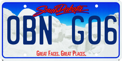SD license plate 0BNG06