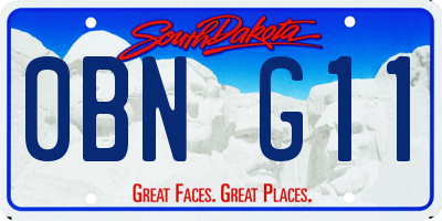 SD license plate 0BNG11