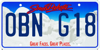 SD license plate 0BNG18