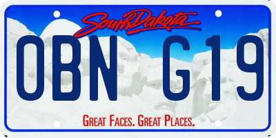 SD license plate 0BNG19