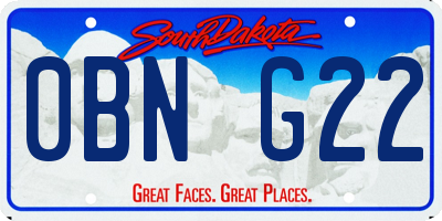 SD license plate 0BNG22