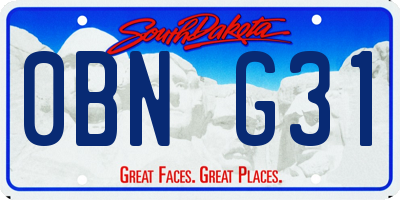 SD license plate 0BNG31