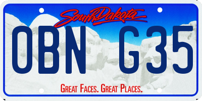 SD license plate 0BNG35