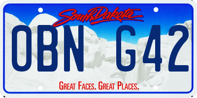 SD license plate 0BNG42