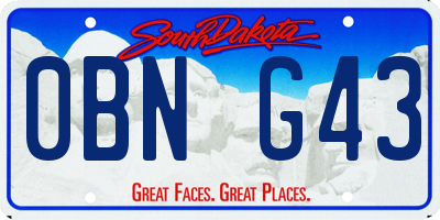 SD license plate 0BNG43