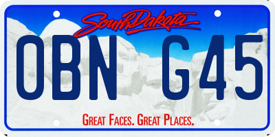 SD license plate 0BNG45