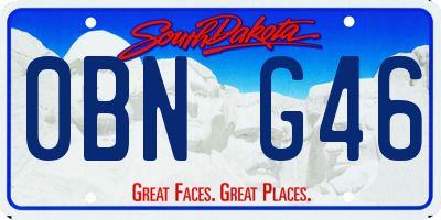 SD license plate 0BNG46