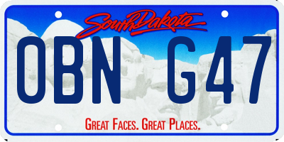 SD license plate 0BNG47