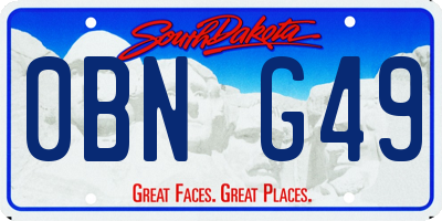 SD license plate 0BNG49