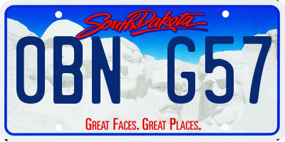 SD license plate 0BNG57