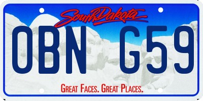 SD license plate 0BNG59