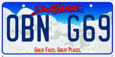 SD license plate 0BNG69