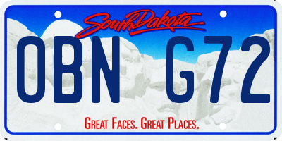 SD license plate 0BNG72