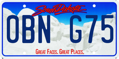 SD license plate 0BNG75