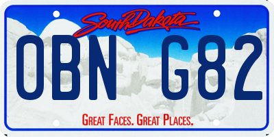 SD license plate 0BNG82