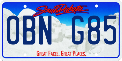 SD license plate 0BNG85