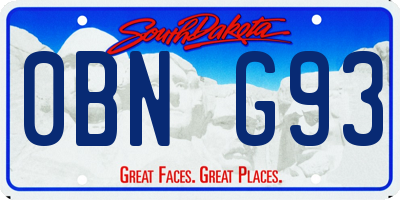 SD license plate 0BNG93