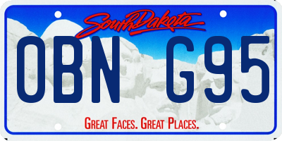 SD license plate 0BNG95