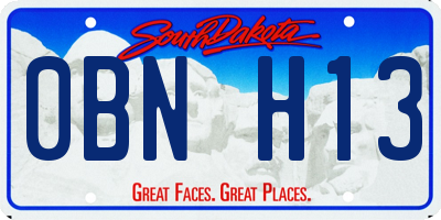 SD license plate 0BNH13